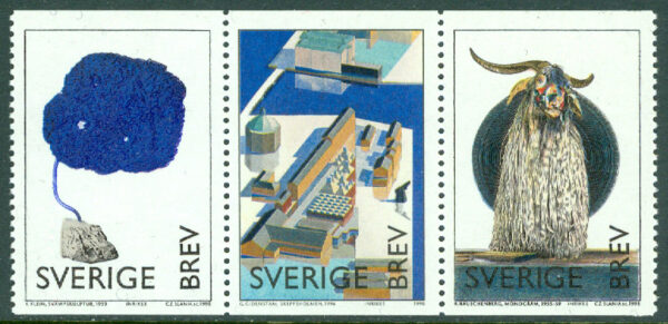 Sverige - F 2053-2055 Moderna Muséet, 3-strip kpl **