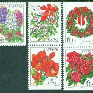 Sverige – F 2101-2105 Julpost, in- och utrikes, 5 kpl **
