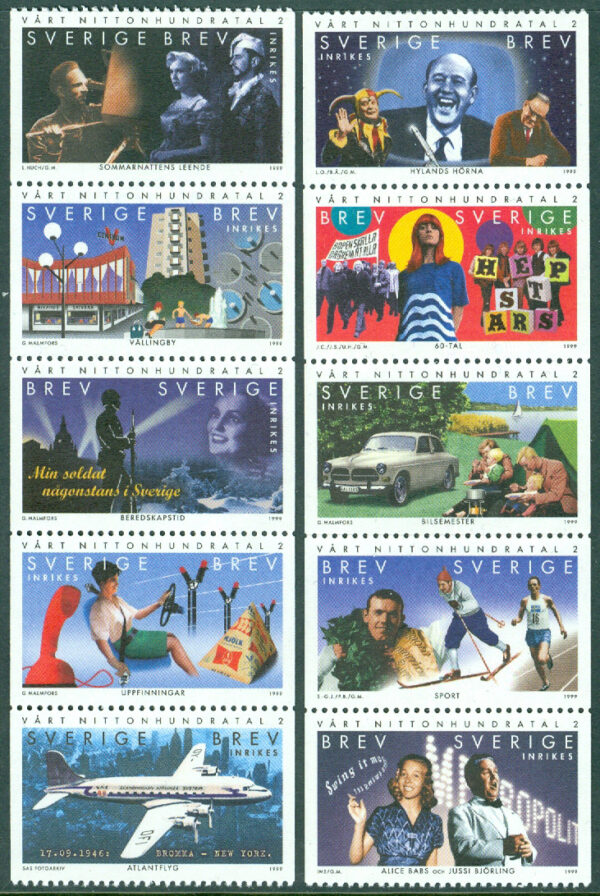 Sverige - F 2117-2126 Vårt 1900-tal - 1939-1969, 10 kpl **