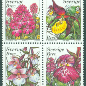 Sverige – F 2135-2138 Orkidéer, 4 kpl **