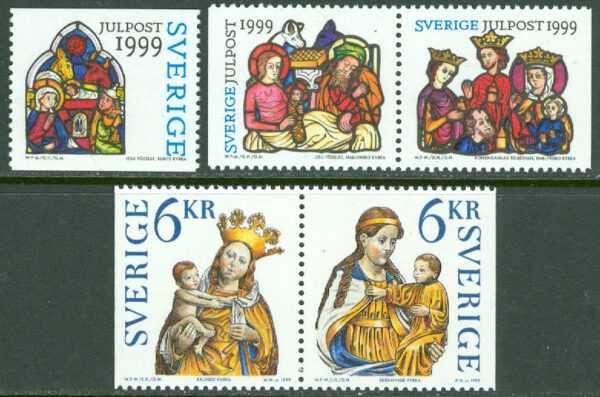 Sverige - F 2164-2168 Julpost, in- och utrikes, 5 kpl **