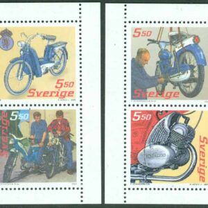 Sverige – F 2510-2517 Älskade mopeder, 2 häftesblock, 8 kpl **