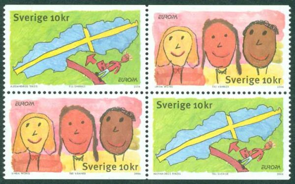 Sverige - F 2557-2558 Europa 2006. Brevet från Sverige, 4-block kpl **