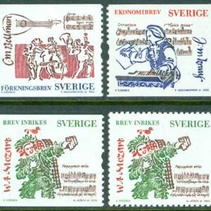Sverige – F 2559-2561 Bellman, Kraus och Mozart, 4 kpl **