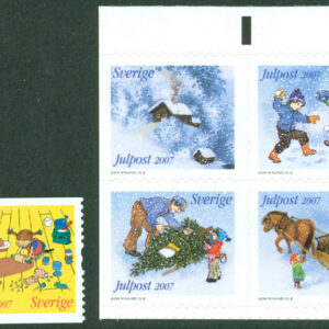 Sverige – F 2630-2634 Inrikes julpost 2007, 5 kpl **