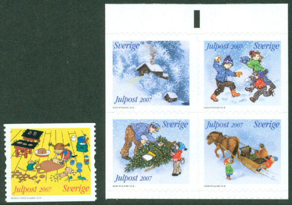 Sverige - F 2630-2634 Inrikes julpost 2007, 5 kpl **