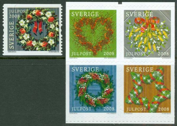 Sverige - F 2685-2689 Julpost - Inrikes julpost, 5 kpl **