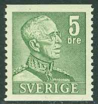 Sverige – F  271A Gustaf V profil höger, typ II. 5 öre grön **