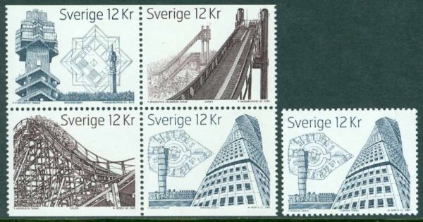 Sverige - F 2727-2730 Svenska höjdpunkter, 5 kpl **