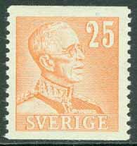 Sverige – F  277 Gustaf V profil höger, typ II. 25 öre orange **