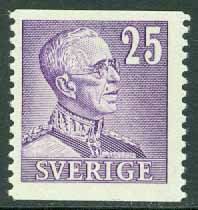 Sverige – F  278 Gustaf V profil höger, typ II. 25 öre violett **