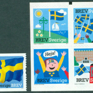 Sverige – F 2807-2811 Blågult, 5 kpl **