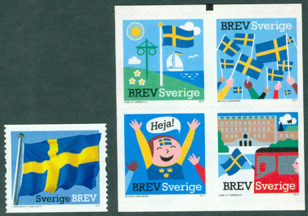 Sverige - F 2807-2811 Blågult, 5 kpl **
