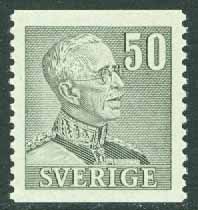 Sverige – F  283 Gustaf V profil höger, typ II. 50 öre grå **