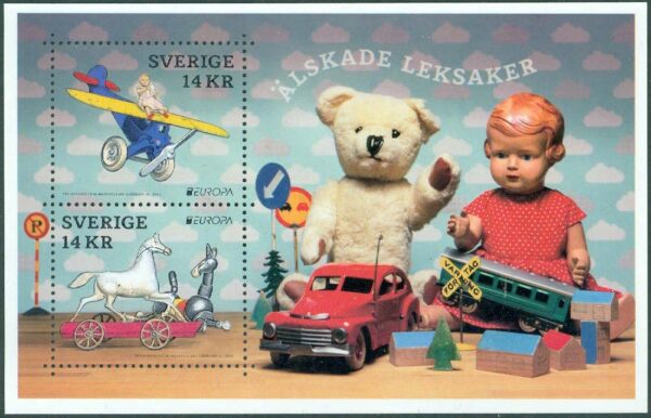 Sverige - F 3047-3048 (BL 43) Europa 2015 - Älskade leksaker, block kpl **