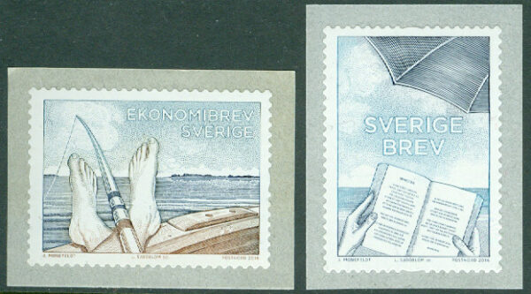 Sverige - F 3120-3121 Strandliv, ekonomibrev + Sverige brev **