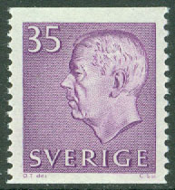 Sverige – F  424 Gustaf VI Adolf, typ III, 35 öre violett **