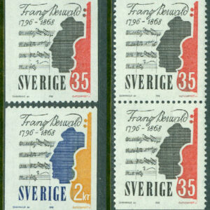 Sverige – F  622-623 Franz Berwald, 4 kpl inkl BB-par **