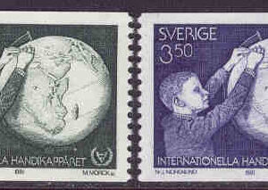Sverige – F 1160-1161 Internationella handikappåret, 2 kpl**
