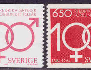 Sverige – F 1309-1310 Fredrika Bremerförbundet 100 år, 2 kpl **