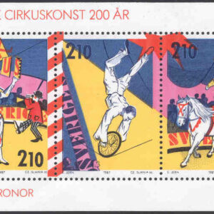 Sverige – F 1467-1469 (HBL) Cirkuskonsten i Sverige 200 år,  block **