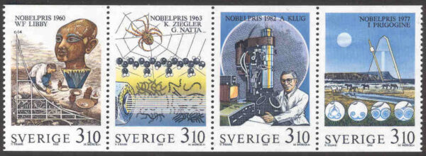 Sverige - F 1533-1536 (HBL) Nobelpristagare i kemi, 4-strip kpl**