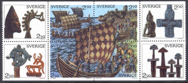 Sverige - F 1609-1616 (HBL) Vikingar, 8-block kpl **