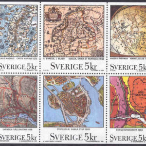 Sverige – F 1672-1677 (HBL) Svenska kartor, 6-block kpl **