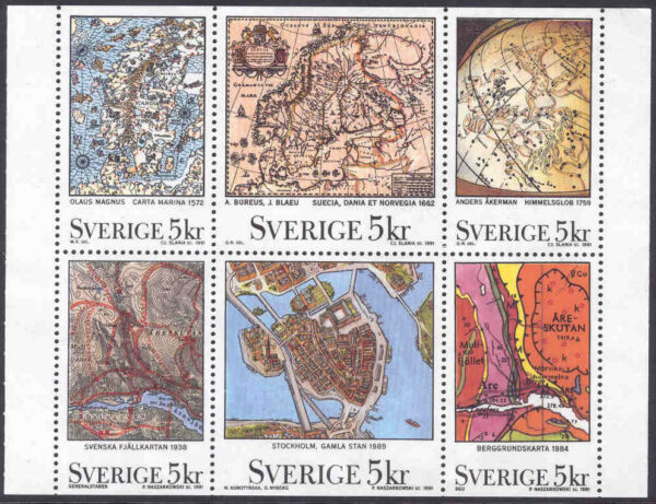 Sverige - F 1672-1677 (HBL) Svenska kartor, 6-block kpl **