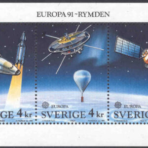 Sverige – F 1680-1682 HBL 414 Europa CEPT 1991, Europa i rymdåldern, 3 kpl **