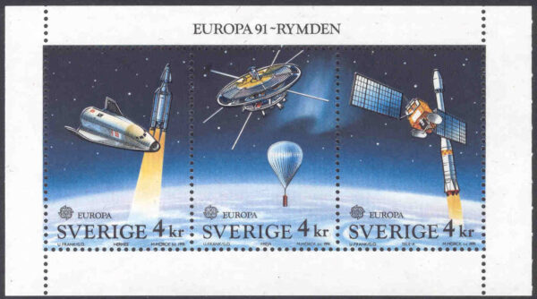Sverige - F 1680-1682 HBL 414 Europa CEPT 1991, Europa i rymdåldern, 3 kpl **