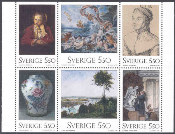 Sverige - F 1749-1754 (HBL) Nationalmuseum 200 år, 6-block kpl **