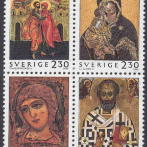 Sverige – F 1765-1768 (HBL) Julpost, ryska ikoner, 4-block kpl **