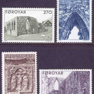 Färöarna – F  177-180 Domkyrkoruinen i Kirkjubour, 4 kpl**