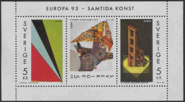 Sverige - F 1795-1797 (HBL) Europa CEPT 1993, samtida konst, block kpl **