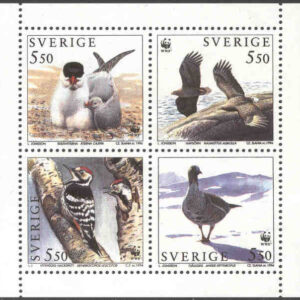 Sverige – F 1865-1868 Skydda våra fåglar – WWF, 4-block kpl **
