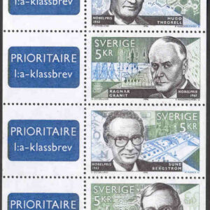 Sverige – F 1989-1992 (HBL) Nobelpristagare, fysiologi eller medicin, 4-block kpl**