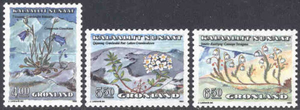 Grönland - F  205-207 Blommor II, bl a blåklocka, 3 kpl**