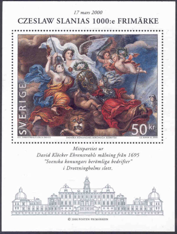 Sverige - F 2192 (BL 13) Czeslaw Slanias 1000:e frimärke, block kpl **