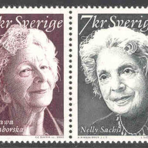 Sverige – F 2217-2218 Nobelpristagare i litteratur, W Szymborska, N Sachs, 2 kpl **