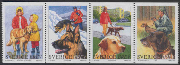 Sverige - F 2232-2235 (HBL) Hundar, 4-strip kpl **
