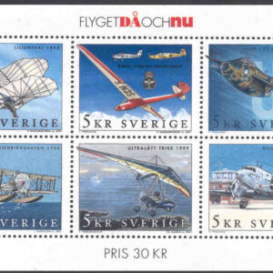 Sverige – F 2267-2272 (BL 14) Flyget då och nu, block kpl **