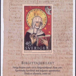 Sverige – F 2377 (BL 15) Birgitta Jubileet 2003, block kpl **