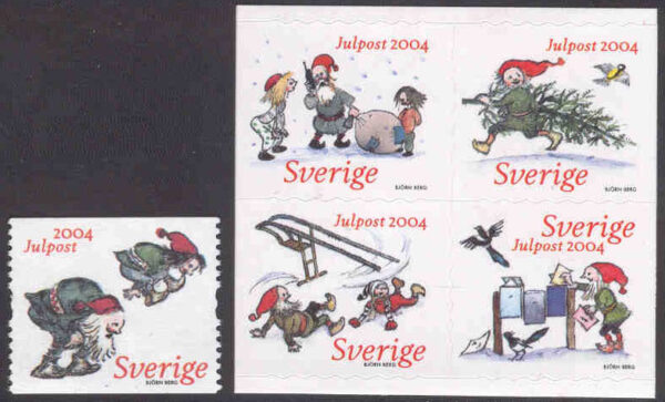 Sverige - F 2455-2459 Julpost - Inrikes julpost, 5 kpl **