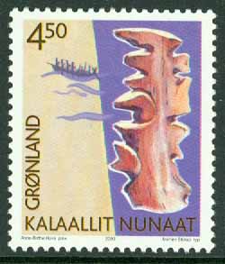Grönland – F  356 Arv och kultur, trädetalj, 4.50 Kr **