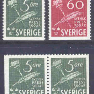 Sverige – F  359-360 Svensk Press 300 år 4 kpl **