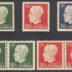Sverige – F  382-384 Gustav V 90 år, 7 kpl **