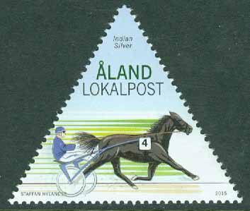 Åland – F  406 Travsport, hästen Indian Silver, 1 kpl **