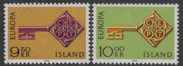 Island - F  454-455 Europa CEPT 1968, 2 kpl **