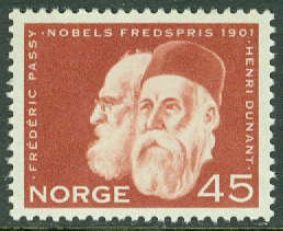 Norge – F  497 Nobels fredspristagare 1901, Henri Dunant, 65 öre **